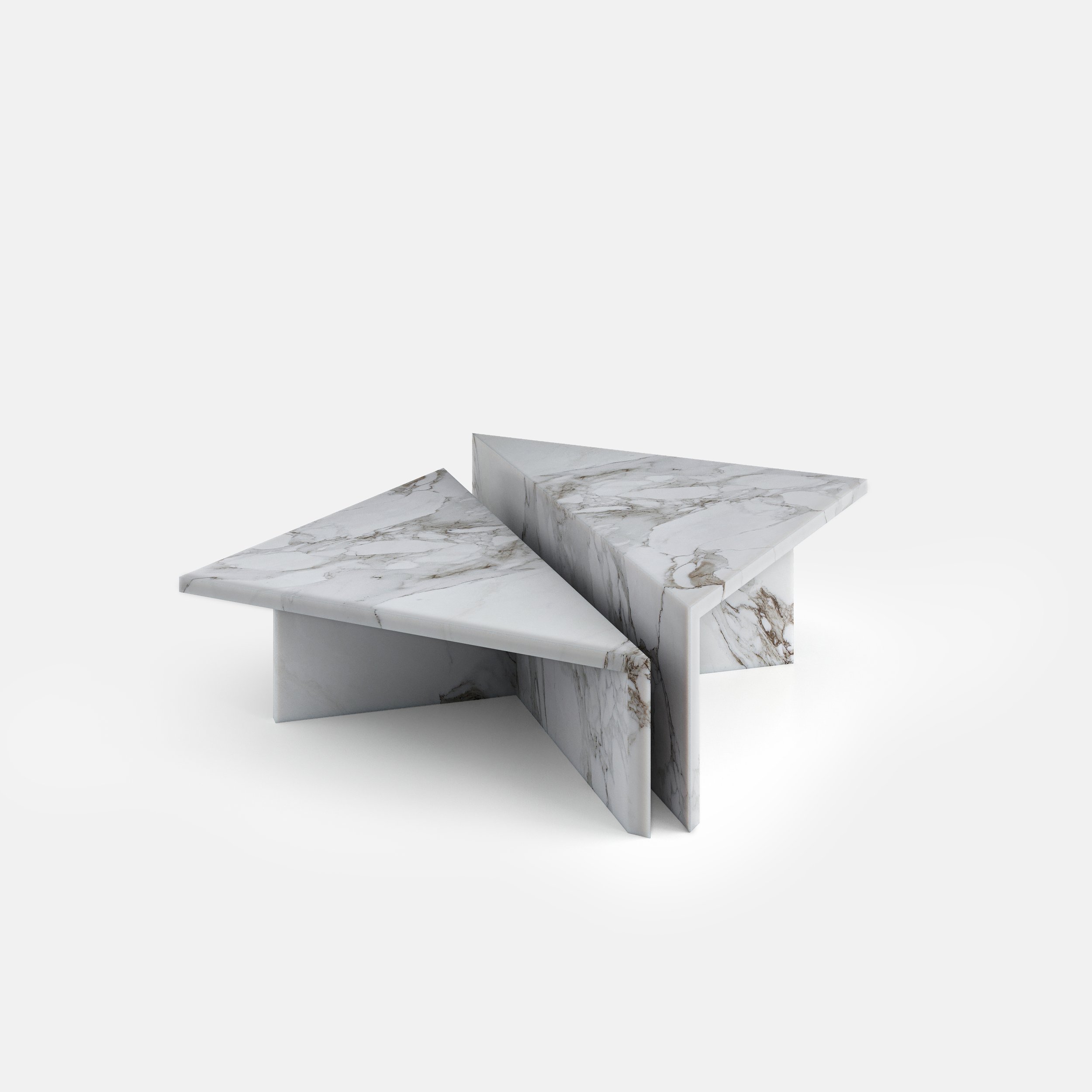 Triangle marble table deals